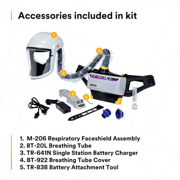 3M Versaflo TR-800-PSK PAPR Assembly Kit - Assembly with Headpiece - Belt-Mounted - 6 to 10 hr Li-Ion Battery