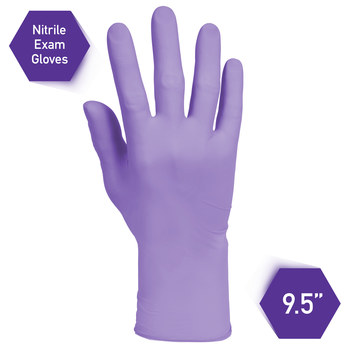 Kimtech Purple X-Small Disposable Gloves - Medical Exam Grade - 9 in Length - Rough Finish - 2.8 mil Thick - 52816