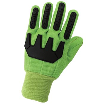 Global Glove Green One Size Cotton Work Gloves - Straight Thumb - C18GRCPB