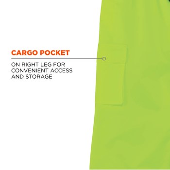 Ergodyne Glowear Rain Pants 8915 24424 - Size Large - High-Visibility Lime
