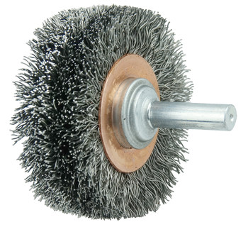 Weiler 17619 Wheel Brush - 2 in Dia - Crimped Steel Bristle