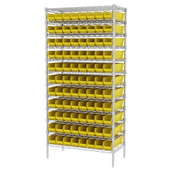 Picture of Akro-Mils AWS183630128 Shelfmax 2000 lb Adjustable Yellow Chrome Steel Open Fixed Shelving System (Main product image)
