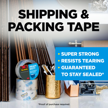 3M Scotch 3850 Clear Box Sealing Tape - 48 mm Width x 54.6 yd Length - 3.1 mil Thick - 57611