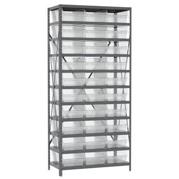 Picture of Akro-Mils AS1879018SC 550 lbs Fixed Clear Gray Powder Coated Steel 22 ga Open Fixed Shelving (Main product image)