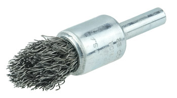 Weiler Steel Cup Brush - Shank Attachment - 1/2 in Diameter - 0.014 in Bristle Diameter - 10302