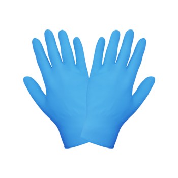 Global Glove 705PFE Blue Large Powder Free Disposable Gloves - Industrial Grade - 9 in Length - Rough Finish - 3.5 mil Thick - 705PFE/LG