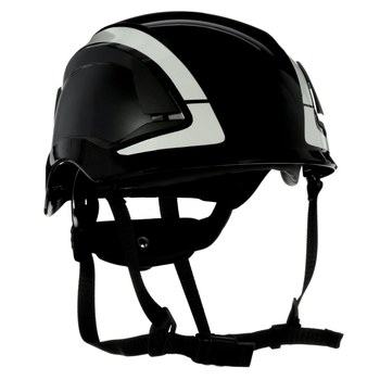 3M SecureFit Safety Helmet X5012X-ANSI Black-Unvented-Reflective