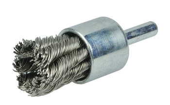 Weiler Stainless Steel Cup Brush - Unthreaded Stem Attachment - 3/4 in Diameter - 0.020 in Bristle Diameter - Cup Material: Standard - 10030