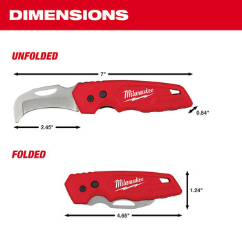 Milwaukee FASTBACK 48-22-1526 Folding Knife - Plastic - 7 in - 55928