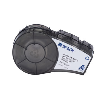 Picture of Brady M21 Black on White Nylon M21 Thermal Transfer 152094 Die-Cut Thermal Transfer Printer Cartridges (Main product image)