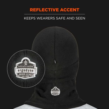Ergodyne N-Ferno 6893Z Black Universal Fleece Cold Weather Balaclava Hood - 720476-16894