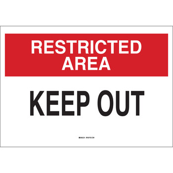 Picture of Brady B-401 High Impact Polystyrene Rectangle White English Restricted Area Sign part number 22181 (Main product image)