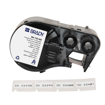 Picture of Brady FreezerBondz Black on White Polyester Thermal Transfer M4-130-492 Ultra-Thin Cryogenic Labels (Main product image)