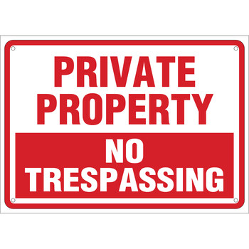 Picture of Brady B-401 High Impact Polystyrene Rectangle White English No Trespassing Sign part number 103852 (Main product image)
