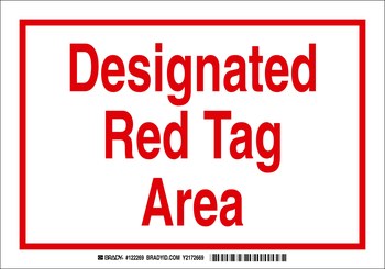 Picture of Brady B-302 Polyester Rectangle White English Designated Tag Area Sign part number 122269 (Main product image)