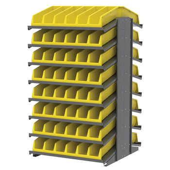 Picture of Akro-Mils APRD18318 1800 lb Yellow Gray Powder Coated Steel 16 ga Double Sided Fixed Rack (Main product image)