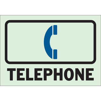 Picture of Brady Bradyglo B-347 Polyester / Polystyrene Rectangle English Phone Location Sign part number 90713 (Main product image)