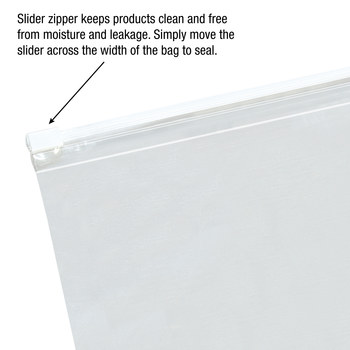 Clear Slide-Seal Resealable Poly Bag - 18 in x 24 in - 3 mil Thick - 12061