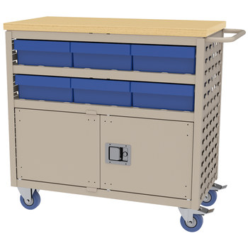 Picture of Akro-Mils MA3618PLD1 800 lbs Putty Powder Coated Steel Hardwood 16 ga Louvered Shelf Cart (Main product image)