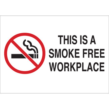 Picture of Brady B-120 Fiberglass Reinforced Polyester Rectangle White English No Smoking Sign part number 72349 (Main product image)