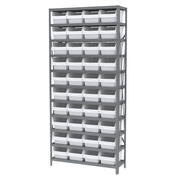 Picture of Akro-Mils AS1279080 Shelfmax 6500 lb Adjustable White Gray Powder Coated Steel 22 ga Open Fixed Shelving System (Main product image)