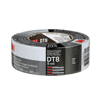 3M DT8 Black Duct Tape - 48 mm Width x 60 yd Length - 17809