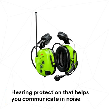 3M PELTOR WS LiteCom PRO III MT73H7P3E4D10NA GB Bright Yellow Bright Yellow Hard Hat Mounted Communication Headset - 25 dB NRR - 318640-06806