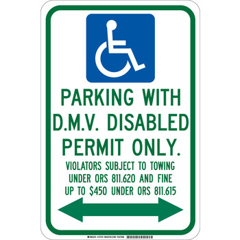 Picture of Brady B-302 Polyester Rectangle White English Disabled Parking & Building Access Sign part number 127475 (Main product image)