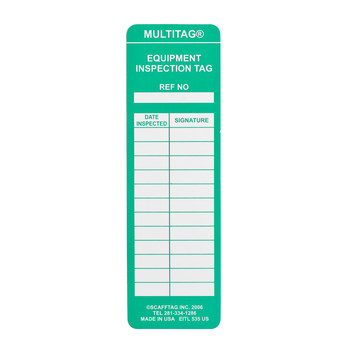 Picture of Brady Multitag Green Vinyl MUL-EITL535 Inspection Tag Insert (Main product image)