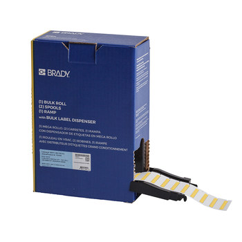 Picture of Brady PermaSleeve Yellow Polyolefin Thermal Transfer BM-125-175-312-YL Heat Shrink Wire & Cable Labels (Main product image)