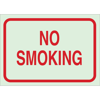 Picture of Brady Bradyglo B-347 Polyester / Polystyrene Rectangle Green English No Smoking Sign part number 85482 (Main product image)