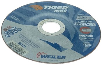 Weiler Tiger Inox Cutting Wheel 58111 - 5 in - INOX - 60 - S