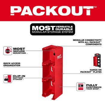 Milwaukee PACKOUT M18 Battery Rack 48-22-8339 - Polymer/Steel