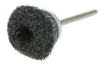 Weiler Goat Hair Cup Brush - Unthreaded Stem Attachment - 1 in Diameter - Fill Type: Soft Hair - 26096
