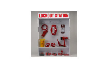 Picture of Brady Red/White Polystyrene Lockout Device Station (Main product image)