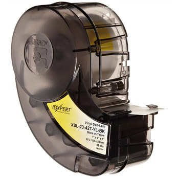 Picture of Brady Black on Clear / Yellow Self-Extinguishing, Self-Laminating Vinyl Thermal Transfer XSL-23-427-YL-BK Die-Cut Thermal Transfer Printer Cartridge (Main product image)