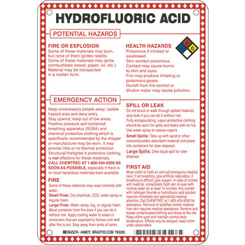 Picture of Brady B-120 Fiberglass Reinforced Polyester Rectangle White English Chemical Warning Sign part number 48872 (Main product image)