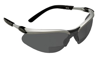Picture of 3M BX 11377-00000-20 Gray Silver Polycarbonate Magnifying Reader Safety Glasses (Main product image)