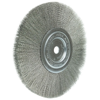 Weiler 01775 Wheel Brush - 8 in Dia - Crimped Stainless Steel Bristle