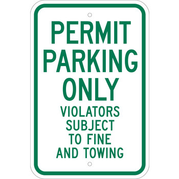 Picture of Brady B-959 Aluminum Rectangle White English Parking Restriction, Permission & Information Sign part number 113310 (Main product image)