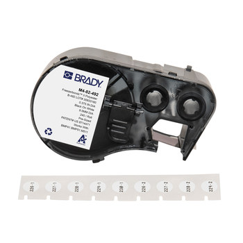 Picture of Brady FreezerBondz Black on White Polyester Thermal Transfer M4-82-492 Ultra-Thin Cryogenic Labels (Main product image)