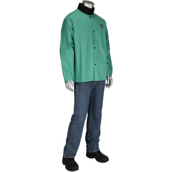Picture of PIP Ironcat 7050 Green Small Cotton Welding Jacket (Main product image)