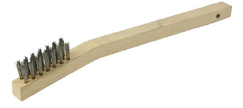 Weiler Stainless Steel Hand Wire Brush - 7.75 in Width x 1.05 in Length - 0.006 in Bristle Diameter - 44551