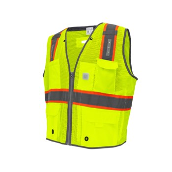 Global Glove FrogWear High-Visibility Vest GLO-15LED - Size Large - Yellow/Green - GLO-15LED LG