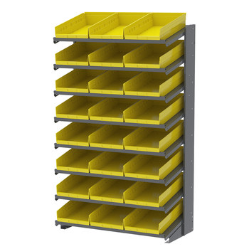 Picture of Akro-Mils APRS18178 APRS 900 lb Yellow Gray Powder Coated Steel 16 ga Single Sided Fixed Rack (Main product image)