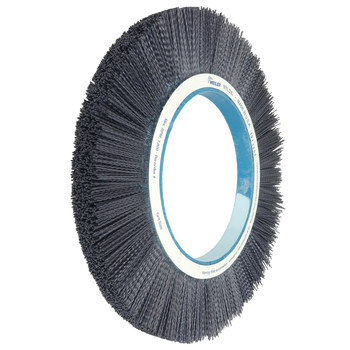 Weiler Nylox 84925 Wheel Brush - 14 in Dia - Crimped Round Nylon Bristle