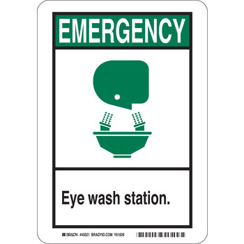 Picture of Brady B-120 Fiberglass Reinforced Polyester Rectangle White English Shower Station Sign part number 45021 (Main product image)