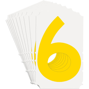 Picture of Brady Quik-Align Yellow Outdoor Vinyl 5110-6 Number Label (Main product image)