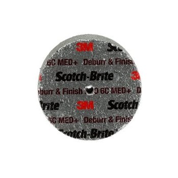 3M Scotch-Brite DP-UW Unitized Ceramic Medium Deburr and Finish PRO Deburring Wheel - Medium Grade - Arbor Attachment - 3 in Diameter - 1/4 in Center Hole - 1 in Thickness - 65005