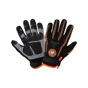 Global Glove Hot Rod HR8500 Black/Orange Large Synthetic Leather Work Gloves - HR8500/LG